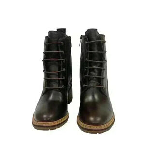 Timberland Sienna Women's Dark Brown Leather Heel Booties SZ US 10 EU 41.5 NWOB